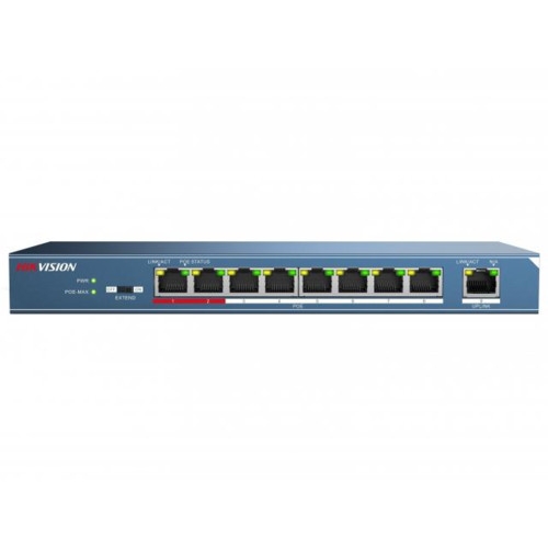 Коммутатор Hikvision DS-3E0109P-E (100 Base-TX (100 мбит/с), Без SFP портов)