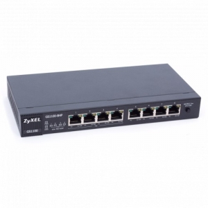 Коммутатор Zyxel Gigabit Ethernet GS1100-8HP (1000 Base-TX (1000 мбит/с), Без SFP портов)