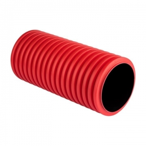 Труба гофрированная двустенная ПНД d 200 с зондом (35 м) красная, EKF