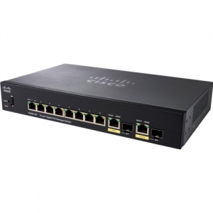 Коммутатор Cisco SG350-10MP-K9-EU (1000 Base-TX (1000 мбит/с), 2 SFP порта)