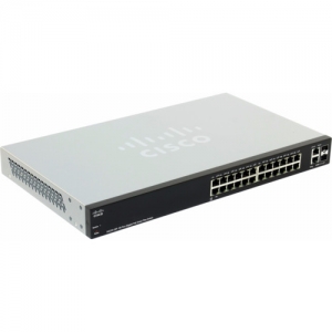 Коммутатор Cisco SG220-26P SG220-26P-K9-EU (1000 Base-TX (1000 мбит/с), 2 SFP порта)