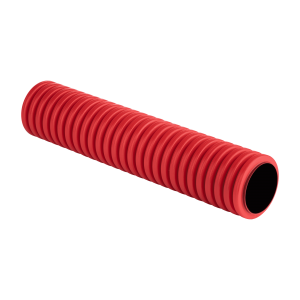 Труба гофрированная двустенная ПНД d 75 с зондом (50 м) красная, EKF