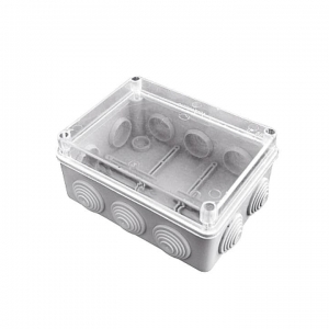 Коробка распаячная КМР-050-041пк пылевлагозащ., 10 мембр. вводов, уплотн. шнур, прозрачная крышка (150х110х70)  EKF