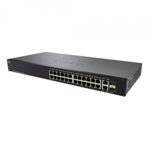 Коммутатор Cisco SG250-26HP SG250-26HP-K9-EU (1000 Base-TX (1000 мбит/с), 2 SFP порта)