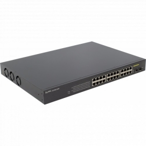 Коммутатор Zyxel GS1900-24HP GS1900-24HP-EU0101F (1000 Base-TX (1000 мбит/с), 2 SFP порта)