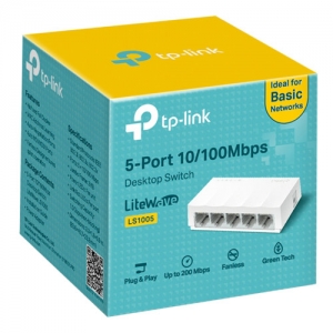 Коммутатор TP-Link LS1005 (100 Base-TX (100 мбит/с), Без SFP портов)
