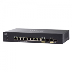 Коммутатор Cisco SG350-10SFP SG350-10SFP-K9-EU (1000 Base-TX (1000 мбит/с), 2 SFP порта)